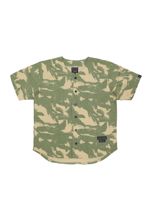 5TATE OF MIND Casacca Bottoni Uomo Baseball Shirt Camo da uomo