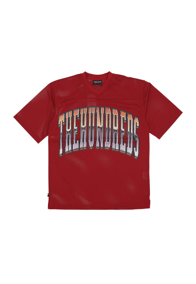 THE HUNDREDS Casacca Uomo Division Football Jersey Burgundy da uomo