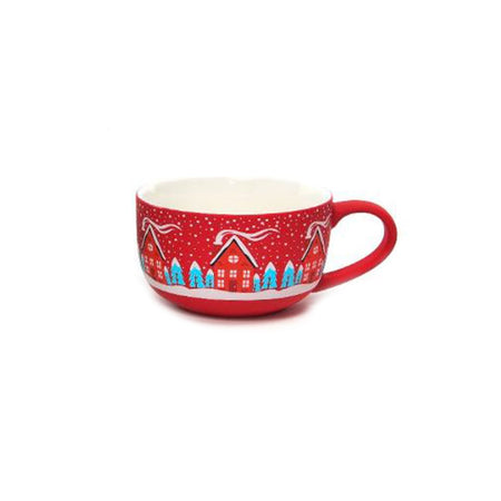 Tazza di natale in porcellana floccata 370 ml decorazione natalizia