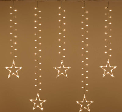 Cascata stalattite decorata con stelle luminose 620 Led luce bianco caldo cavo trasparente 500xH105cm Casa e cucina/Decorazioni per interni/Addobbi e decorazioni per ricorrenze/Decorazioni natalizie/Luci natalizie/Catene luminose per interni MagiediNatale.it - Altamura, Commerciovirtuoso.it