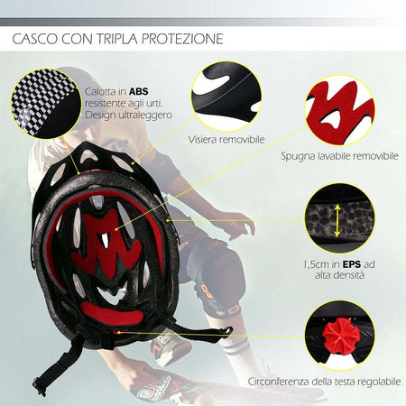 Casco Design Ultraleggero Con Visiera Rimovibile Regolatore Di Taglia Xc-1692 Sport e Tempo Libero > Ciclismo > Ricambi per Bici > Sport Trade Shop italia - Napoli, Commerciovirtuoso.it