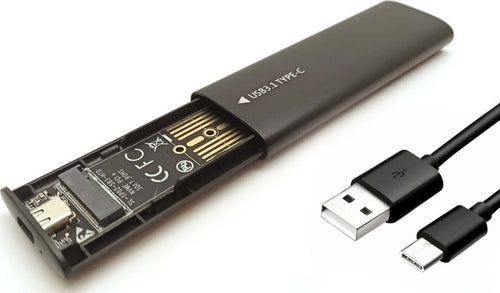 Case Esterno per SSD M.2 NVMe Usb 3.1 Type C con Cavo USB-C in Metallo Driver Free Plug & Play Alta Velocità NGFF