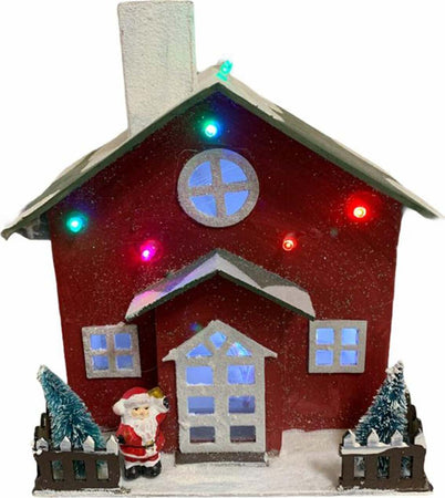 Casetta con Babbo Natale in legno rossa con luci a led h 20 cm decorazione natalizia Casa e cucina/Decorazioni per interni/Addobbi e decorazioni per ricorrenze/Decorazioni natalizie/Oggettistica MagiediNatale.it - Altamura, Commerciovirtuoso.it