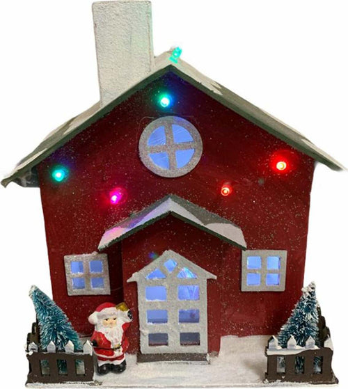 Casetta con Babbo Natale in legno rossa con luci a led h 20 cm decorazione natalizia Casa e cucina/Decorazioni per interni/Addobbi e decorazioni per ricorrenze/Decorazioni natalizie/Oggettistica MagiediNatale.it - Altamura, Commerciovirtuoso.it