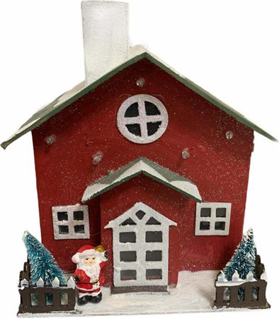 Casetta con Babbo Natale in legno rossa con luci a led h 20 cm decorazione natalizia Casa e cucina/Decorazioni per interni/Addobbi e decorazioni per ricorrenze/Decorazioni natalizie/Oggettistica MagiediNatale.it - Altamura, Commerciovirtuoso.it