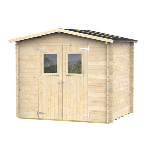 Casetta in legno con porta finestrata deposito da giardino Made in Italy