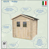Casetta in legno con porta finestrata deposito da giardino Made in Italy