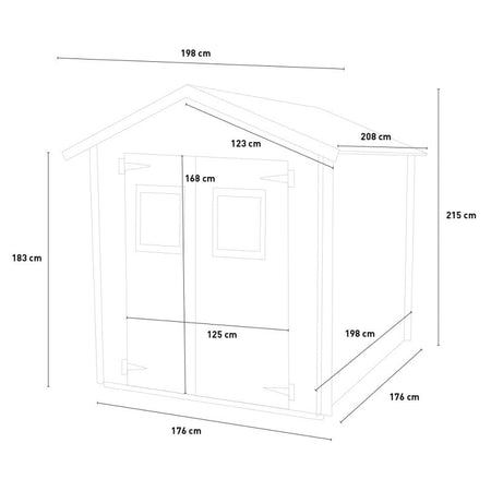 Casetta in legno con porta finestrata deposito da giardino "Made in Italy"