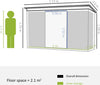 Casetta-da-Giardino-in-Acciaio-con-Doppia-Porta-Scorrevole-e-Prese-d'Aria,-213x130x173-cm,-Verde-HF3845-390HF3