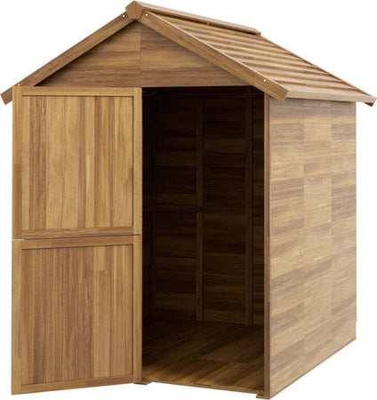 Casetta-da-Giardino-in-Legno-1.8x2m-con-Porta-Doppia,-Finestra-e-Base-Inclusa,-Colore-Legno-TF484H-099V00NDTF6