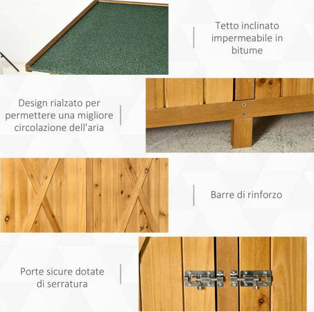 Casetta-da-Giardino-in-Legno-a-2-Ante-con-Sgabello-Alto-a-2-Ripiani-e-Tetto-Idrorepellente,-140x75x157-cm-AS6845-353V01NDAS6