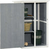 Casetta-da-Giardino-in-Legno-con-Tetto-Impermeabile,-Armadio-Porta-Attrezzi-da-Esterno-con-2-Mensole,-75x56x115cm-CF8845-292GYCF8