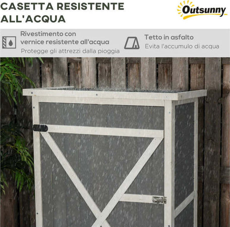 Casetta-da-Giardino-in-Legno-con-Tetto-Impermeabile,-Armadio-Porta-Attrezzi-da-Esterno-con-2-Mensole,-75x56x115cm-CF8845-292GYCF8