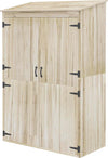 Casetta-da-Giardino-in-Legno-di-Abete-con-2-Porte-e-Ripiani,-120x57x183cm,-Naturale-DR6845-888V00NDDR6