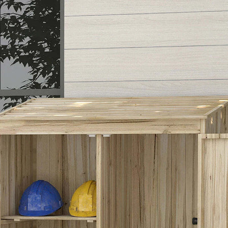 Casetta-da-Giardino-in-Legno-di-Abete-con-2-Porte-e-Ripiani,-120x57x183cm,-Naturale-DR6845-888V00NDDR6