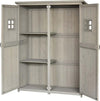 Casetta-da-Giardino-Legno-con-Porta-Doppia,-Mensole-e-Finestre,-127.5x50x164cm-HG4845-210GYHG4