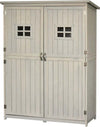 Casetta-da-Giardino-Legno-con-Porta-Doppia,-Mensole-e-Finestre,-127.5x50x164cm-HG4845-210GYHG4