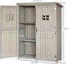 Casetta-da-Giardino-Legno-con-Porta-Doppia,-Mensole-e-Finestre,-127.5x50x164cm-HG4845-210GYHG4