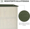 Casetta-da-Giardino-Legno-con-Porta-Doppia,-Mensole-e-Finestre,-127.5x50x164cm-HG4845-210GYHG4