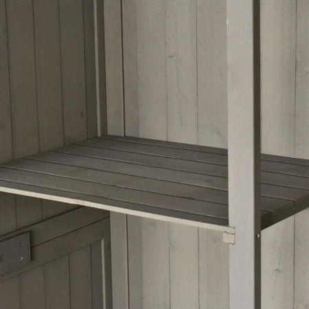 Casetta-da-Giardino-Legno-con-Porta-Doppia,-Mensole-e-Finestre,-127.5x50x164cm-HG4845-210GYHG4