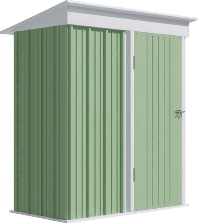 Casetta-da-Giardino-Porta-Attrezzi-in-Acciaio-con-Porta-Bloccabile,-161x95x163/181cm,-Verde-GB6845-840V00YGGB6
