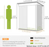 Casetta-da-Giardino-Porta-Attrezzi-in-Acciaio-con-Porta-Bloccabile,-161x95x163/181cm,-Verde-GB6845-840V00YGGB6