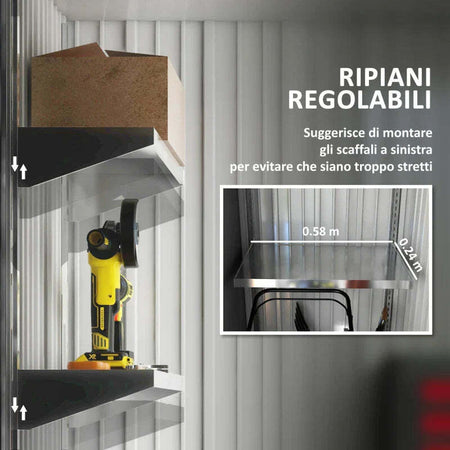 Casetta-da-Giardino-Porta-Attrezzi-in-Acciaio-con-Porta-Bloccabile,-161x95x163/181cm,-Verde-GB6845-840V00YGGB6