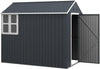 Casetta-da-Giardino-Porta-Attrezzi-in-Acciaio-Zincato-e-PP-con-Finestra,-259x172x222-cm,-Grigia-e-Bianca-FG6845-331V03CGFG6