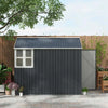 Casetta-da-Giardino-Porta-Attrezzi-in-Acciaio-Zincato-e-PP-con-Finestra,-259x172x222-cm,-Grigia-e-Bianca-FG6845-331V03CGFG6