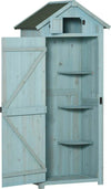 Casetta-da-Giardino-Porta-Attrezzi-in-Legno-con-3-Ripiani,-77x54.2x179cm,-Blu-ZX4845-209V01BUZX4