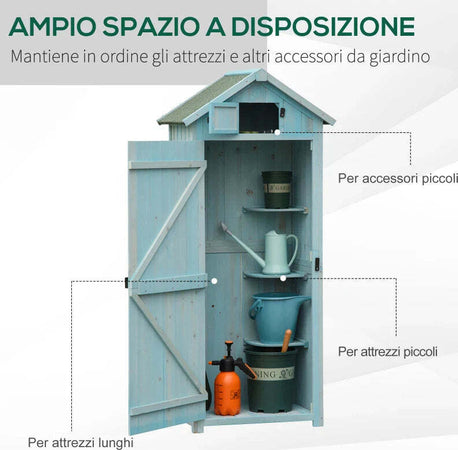 Casetta-da-Giardino-Porta-Attrezzi-in-Legno-con-3-Ripiani,-77x54.2x179cm,-Blu-ZX4845-209V01BUZX4