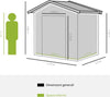 Casetta-da-Giardino-Porta-Utensili-in-Lamiera-con-Porte-Scorrevoli,-213x130x185cm,-Verde-ER8845-030GNER8