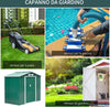 Casetta-da-Giardino-Porta-Utensili-in-Lamiera-con-Porte-Scorrevoli,-213x130x185cm,-Verde-ER8845-030GNER8