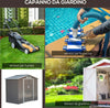 Casetta-da-Giardino-Porta-Utensili-in-Lamiera-con-Porte-Scorrevoli,-213x130x185cm,-Verde-ER8845-030GNER8