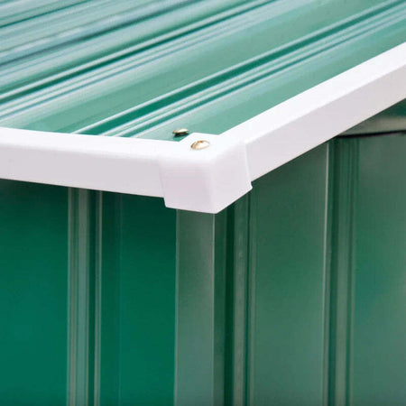 Casetta-da-Giardino-Porta-Utensili-in-Lamiera-con-Porte-Scorrevoli,-213x130x185cm,-Verde-ER8845-030GNER8