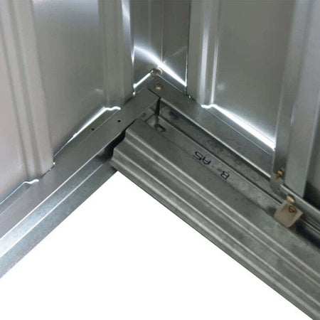 Casetta-da-Giardino-Porta-Utensili-in-Lamiera-con-Porte-Scorrevoli,-213x130x185cm,-Verde-ER8845-030GNER8