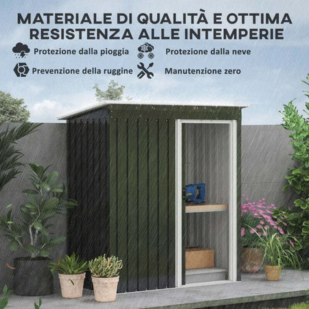 Casetta-da-Giardino-Porta-Utensili-in-Lamiera-di-Acciaio,-Capanno-da-Giardino-in-Acciaio-con-Porte-Scorrevoli,-163x89x182cm,-Nero-XC1845-423XC1