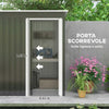Casetta-da-Giardino-Porta-Utensili-in-Lamiera-di-Acciaio,-Capanno-da-Giardino-in-Acciaio-con-Porte-Scorrevoli,-163x89x182cm,-Nero-XC1845-423XC1