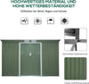 Casetta-da-Giardino-Porta-Utensili-in-Lamiera-di-Acciaio,-Capanno-da-Giardino-in-Acciaio-con-Porte-Scorrevoli,-280x130x172cm,-Verde-Chiaro-LK4845-032GNLK4