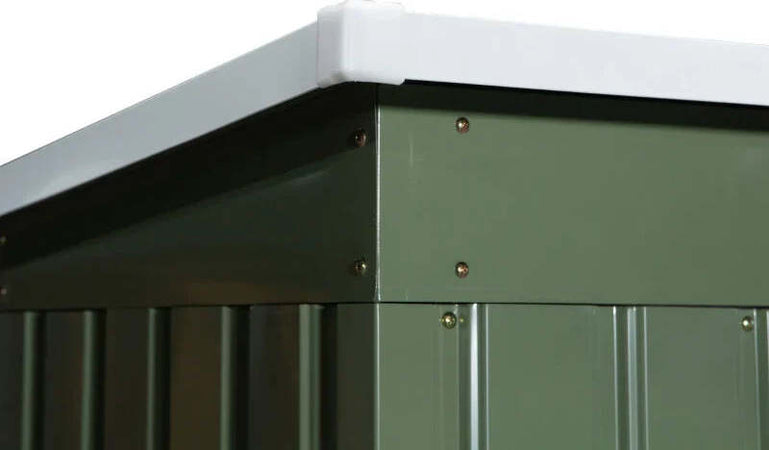 Casetta-da-Giardino-Porta-Utensili-in-Lamiera-di-Acciaio,-Capanno-da-Giardino-in-Acciaio-con-Porte-Scorrevoli,-280x130x172cm,-Verde-Chiaro-LK4845-032GNLK4