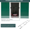 Casetta-da-Giardino-Porta-Utensili-in-Lamiera-di-Acciaio-con-Porte-Scorrevoli,-280x130x172cm,-Verde-Scuro-KJ2845-032KJ2