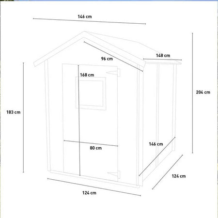 Casetta in legno con porta finestrata deposito da giardino "Made in Italy"