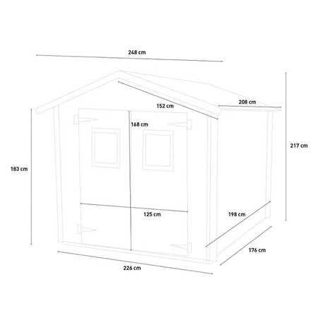 Casetta in legno con porta finestrata deposito da giardino "Made in Italy"