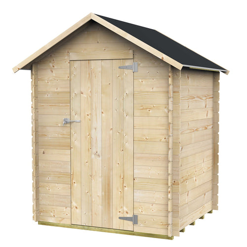 Casetta in legno con porta deposito da giardino per attrezzi Made in Italy 146 x 130 x h 185 cm