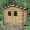 Casetta in legno con porta finestrata deposito da giardino Made in Italy