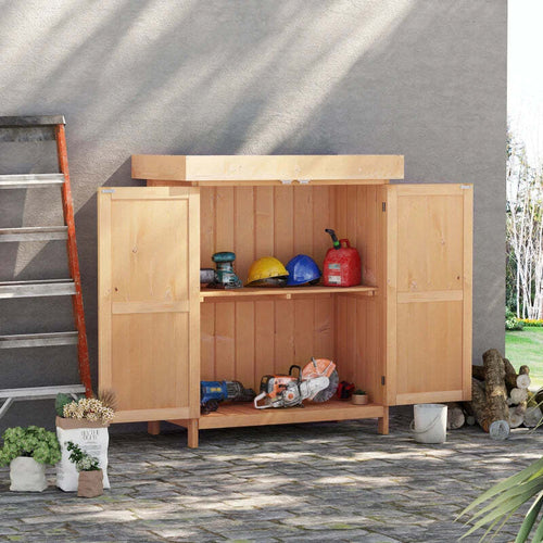 Casetta-in-Legno-da-Giardino-con-2-Ante,-Armadio-da-Esterno-Porta-Attrezzi-da-Giardino-con-Tetto-Apribile,-74x43x88-cm-HJ2845-212HJ2