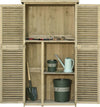 Casetta-in-Legno-da-Giardino-con-Tetto-Impermeabile,-Armadio-da-Esterno-Porta-Attrezzi-da-Giardino-con-4-Scompartimenti,-87x46.5x160cm-ZX2845-215GYZX2