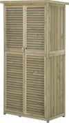 Casetta-in-Legno-da-Giardino-con-Tetto-Impermeabile,-Armadio-da-Esterno-Porta-Attrezzi-da-Giardino-con-4-Scompartimenti,-87x46.5x160cm-ZX2845-215GYZX2