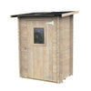 Casetta in legno con porta finestrata deposito da giardino monofalda Made in Italy