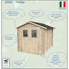 Casetta in legno con porta finestrata deposito da giardino Made in Italy